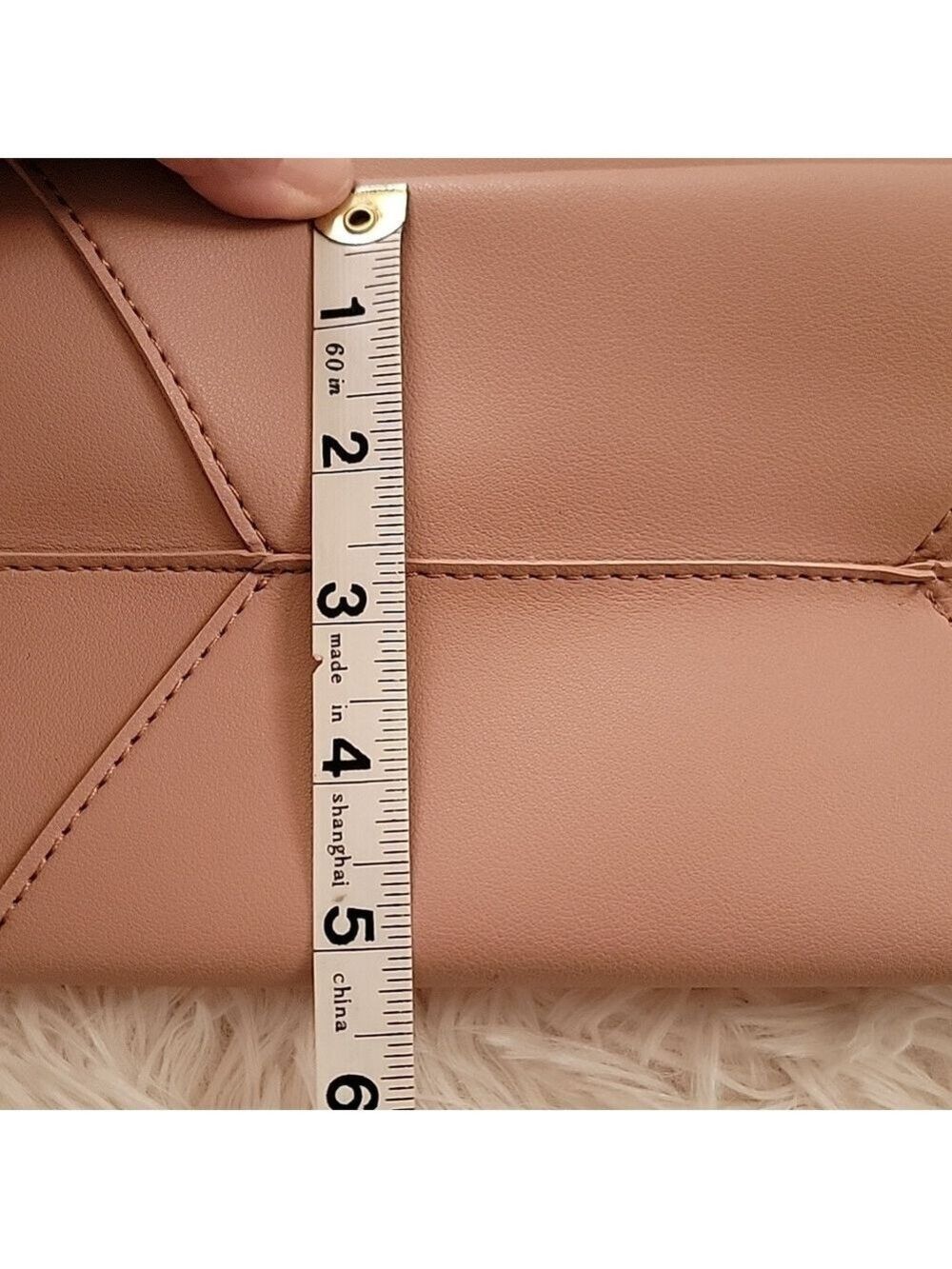 Dusty Rose Vegan Leather Kayla + Ava Bow Tie Bucket Crossbody Bag NWT - Picture 6 of 11